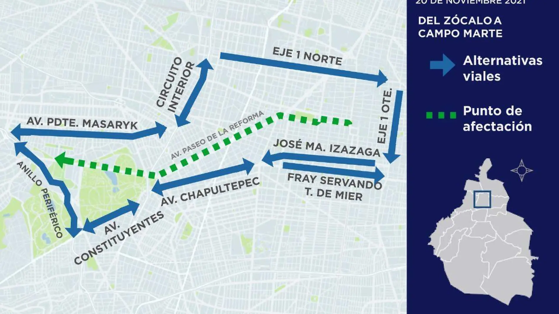 mapa desfile